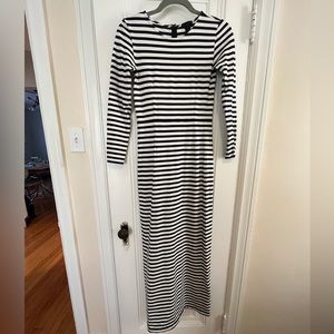 Breton striped long-sleeved maxi dress.